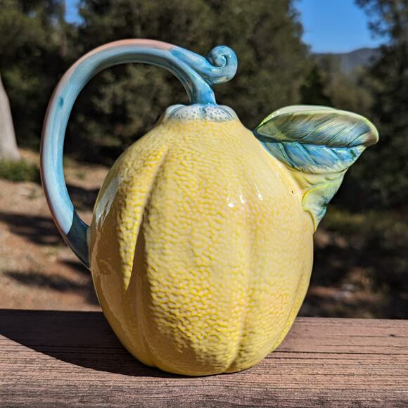 The Haldon Group Vintage Lemon Shaped Lemonade Pitcher Studio Pottery Signed '81 - Picture 3 of 12